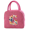 Insulated Canvas Lunch Bag with Butterfly Letter Pattern