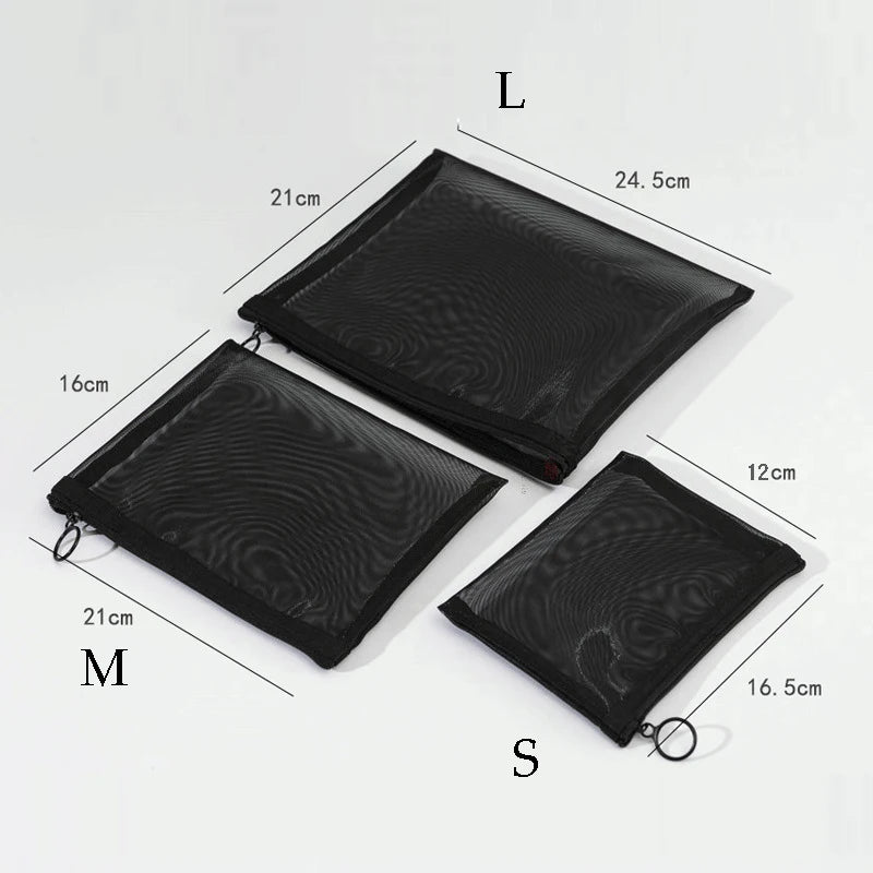 Breathable Mesh Makeup Bag Organizer - Multi-Purpose Travel Toiletry Pouch