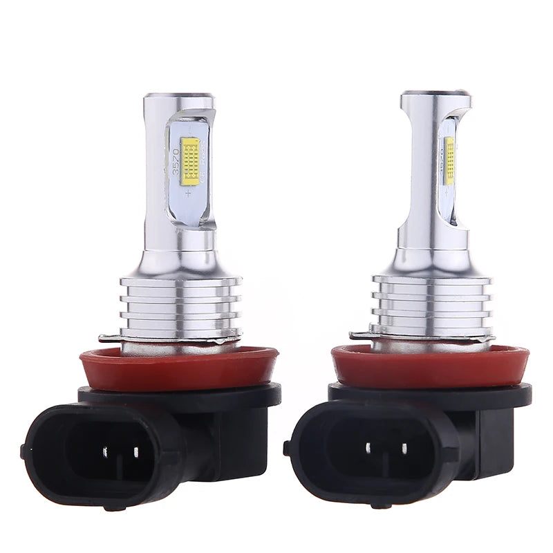 Two super bright LED headlight bulbs with Canbus functionality and red bases