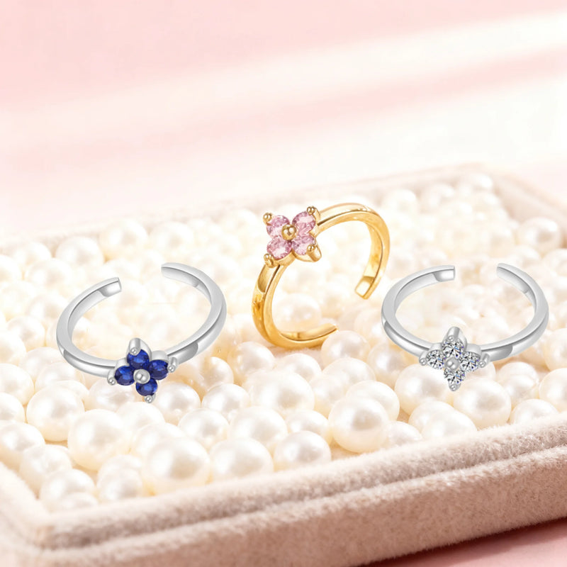Gold-Plated Geometric Zircon Toe Ring