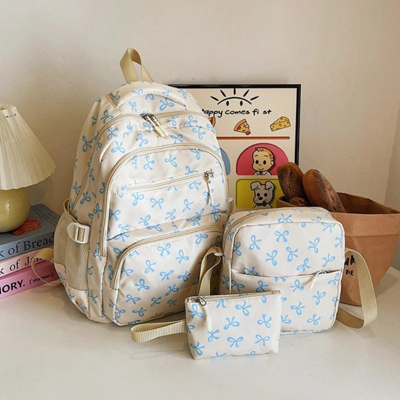 Korean Fashion Bow Print Backpack
