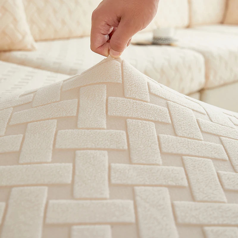 Jacquard Plush Sofa Cover