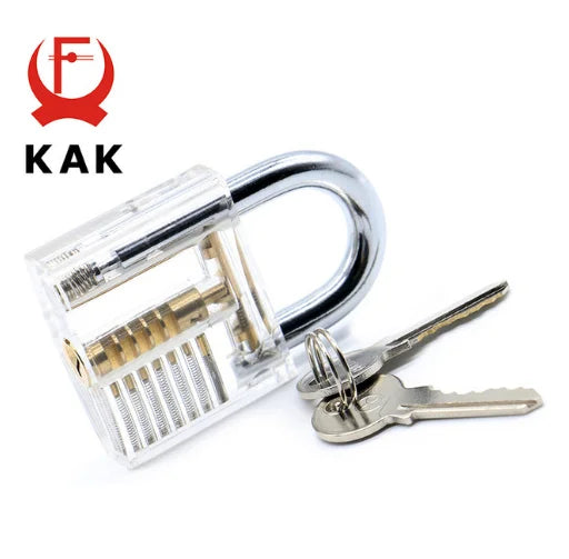 Transparent Practice Padlock with Keys - Cutaway Lock Picking Training Tool