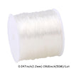 A spool of clear elastic cord for jewelry making and beading, measuring 1968 inches (50M).