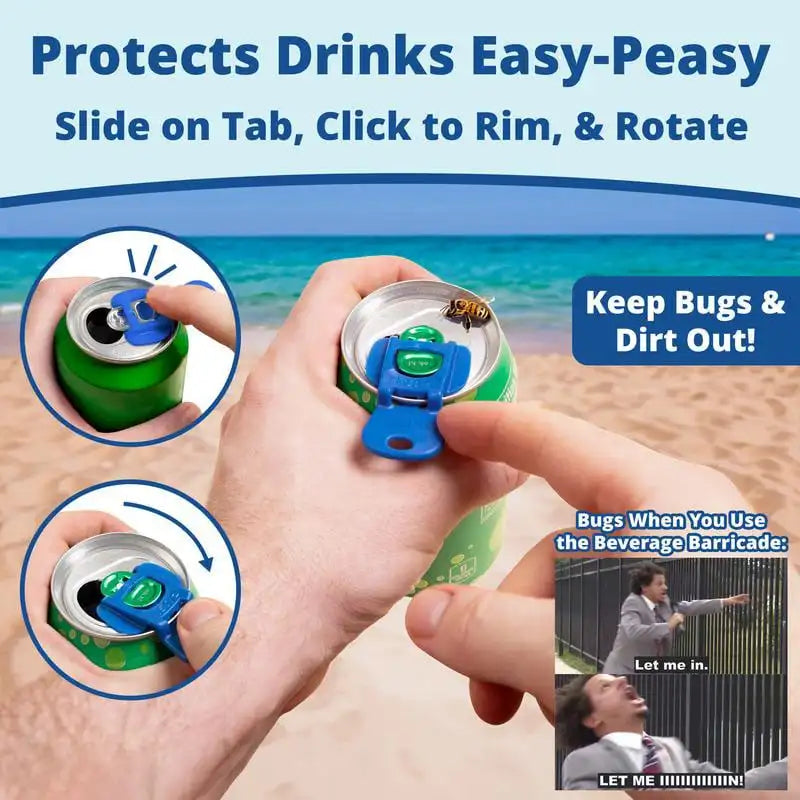 Reusable Can Tab Opener and Drink Protector Caps (Set of 6)