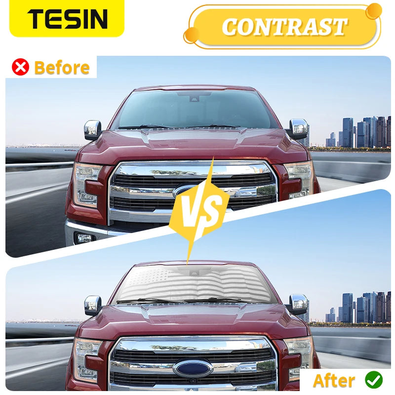 Ford F-150 Windshield Sun Shade - Heat Blocking Aluminum Foil Cover
