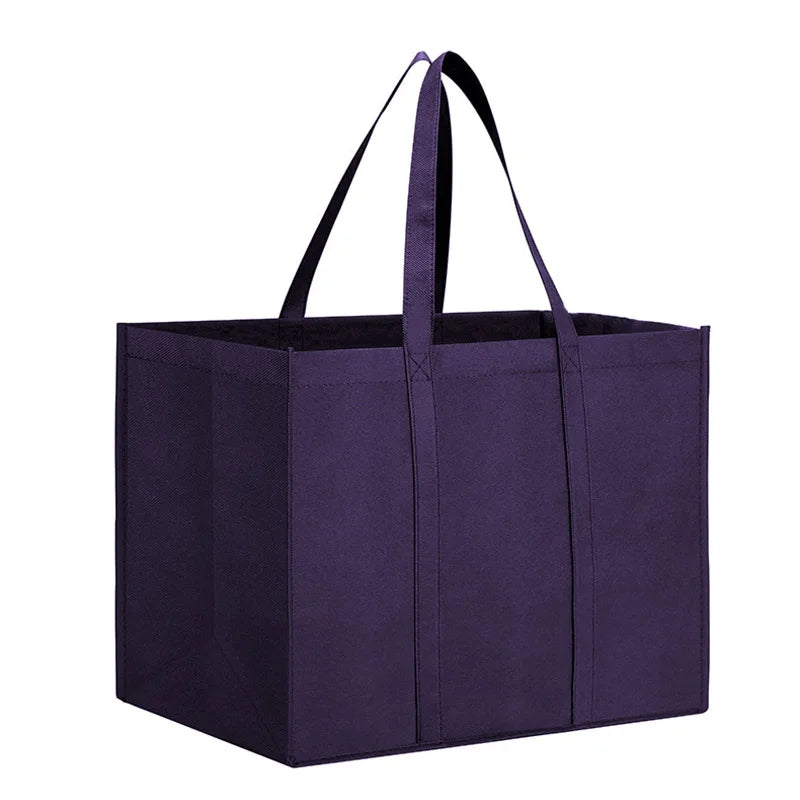 Reusable Non-Woven Grocery Tote Bags, 6-Pack Foldable Shopping Bags with Long Handles