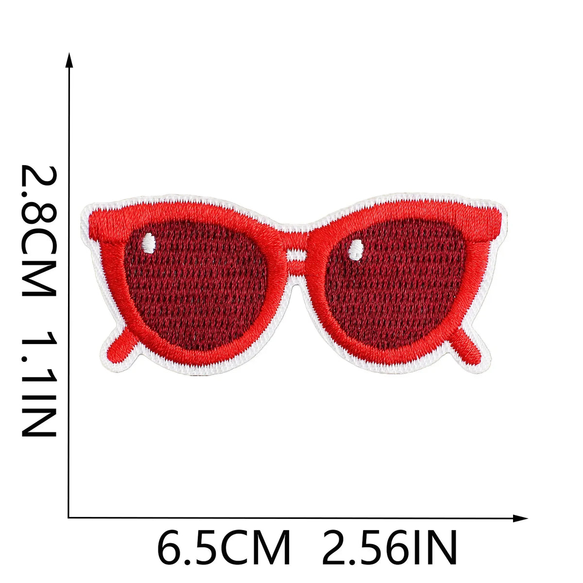 Red 3D Embroidered Iron-On Patches for Clothing & Crafts