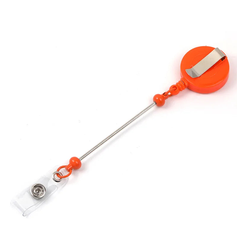 Llavero retráctil con cuentas y barra decorativa personalizable
