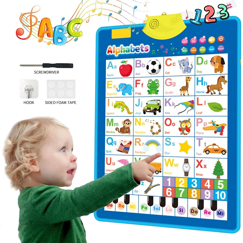 Interactive Alphabet & Numbers Learning Wall Chart
