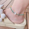 Handwoven Crystal Anklet with Natural Stone Charms