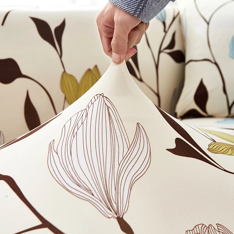 Printed Stretch Sofa Cover for L-Shaped and Corner Sofas