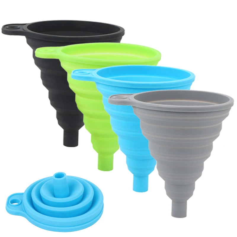 Collapsible Silicone Funnel for Engine Oil and Washer Fluid