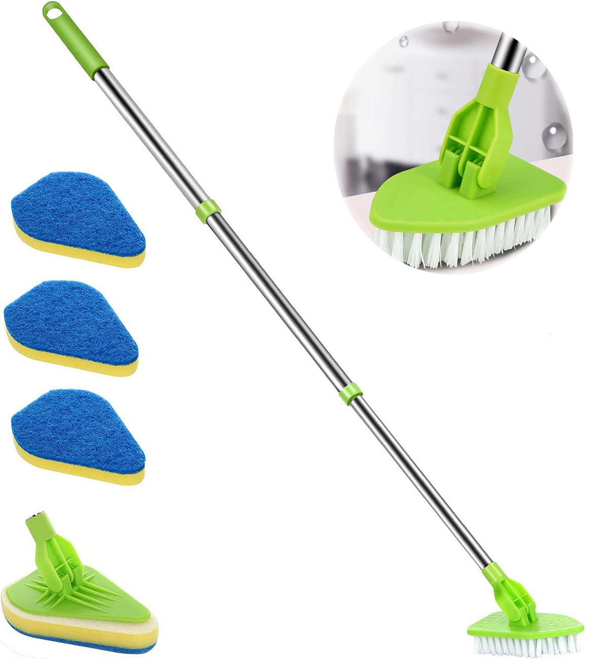 Adjustable Telescopic Cleaning Brush with Interchangeable Heads