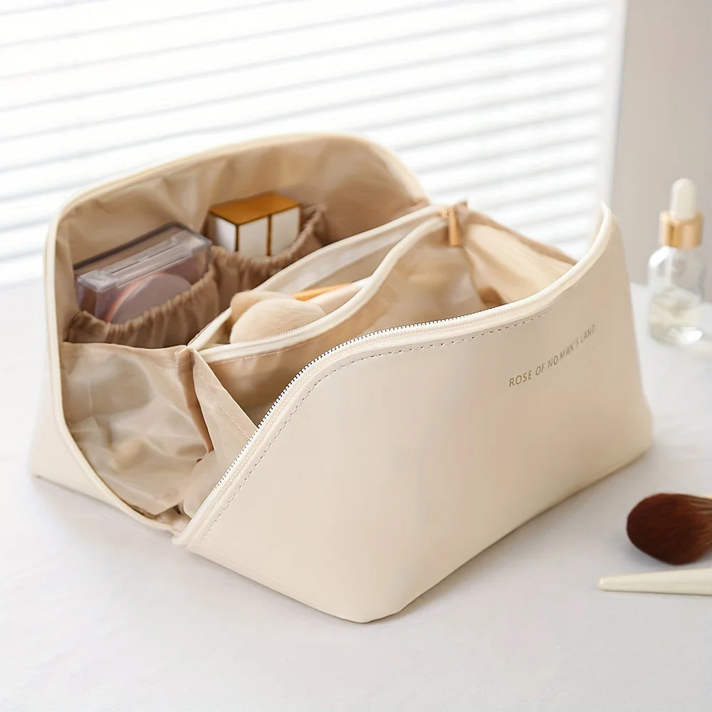 Travel Makeup Organizer Bag with Handle | Cosmetic Storage Case