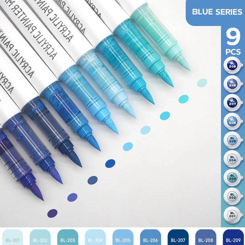 9-teiliges Acryl-Pinselstift-Set