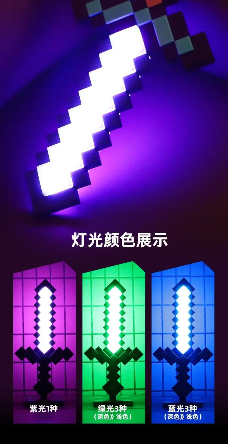 Rainbow LED Diamond Sword with USB Charging Base