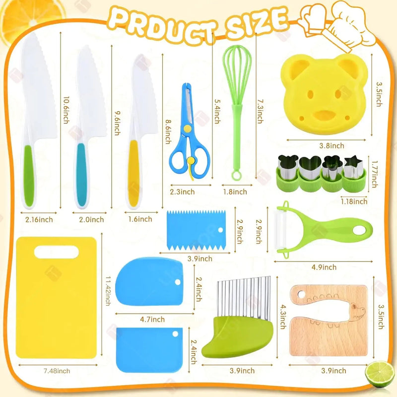 17-Piece Montessori Kids Cooking Set