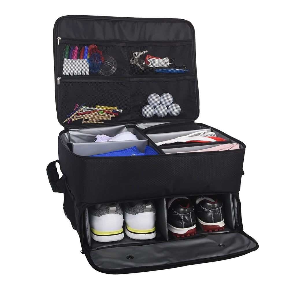 Golf Trunk Organizer with Shoe Compartments