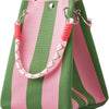 Striped Knit Mini Bucket Tote Bag