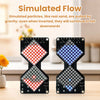 Two black LED matrix digital hourglass DIY soldering kits showing simulated flow of particles