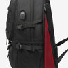 Black travel backpack featuring a shoe compartment and laptop sleeve.