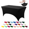 Black stretchable spandex tablecloth for rectangular tables with various colored fabric options