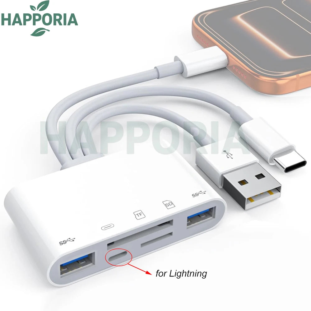 5-in-1 USB-C SD Card Reader with Charging Port