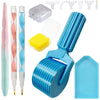 A set of detachable diamond painting roller tools in various colors and shapes, including a blue roller tool.