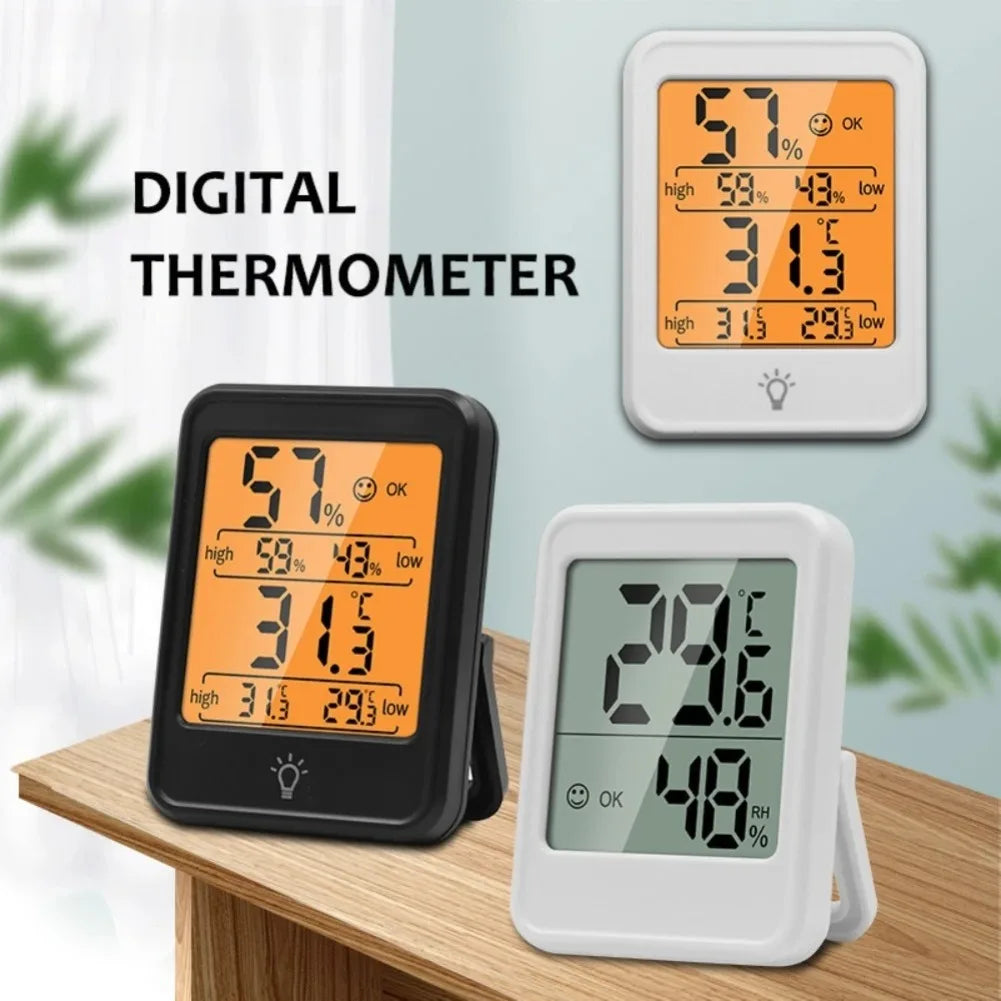 Digital Temperature and Humidity Monitor with Clock and Backlight