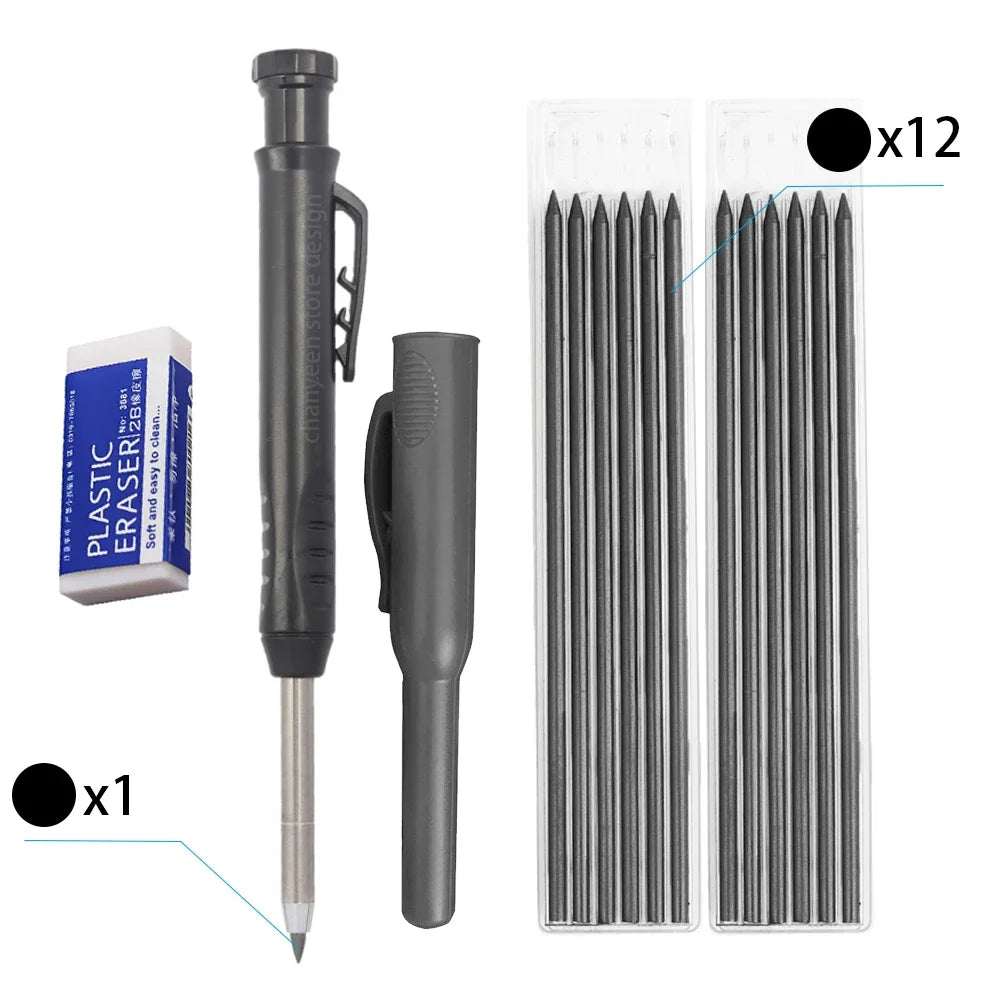 Precision Carpenter's Mechanical Pencil with Integrated Sharpener