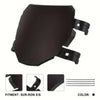 Cubierta universal negra deflector de viento para motocicletas todoterreno, vista lateral.