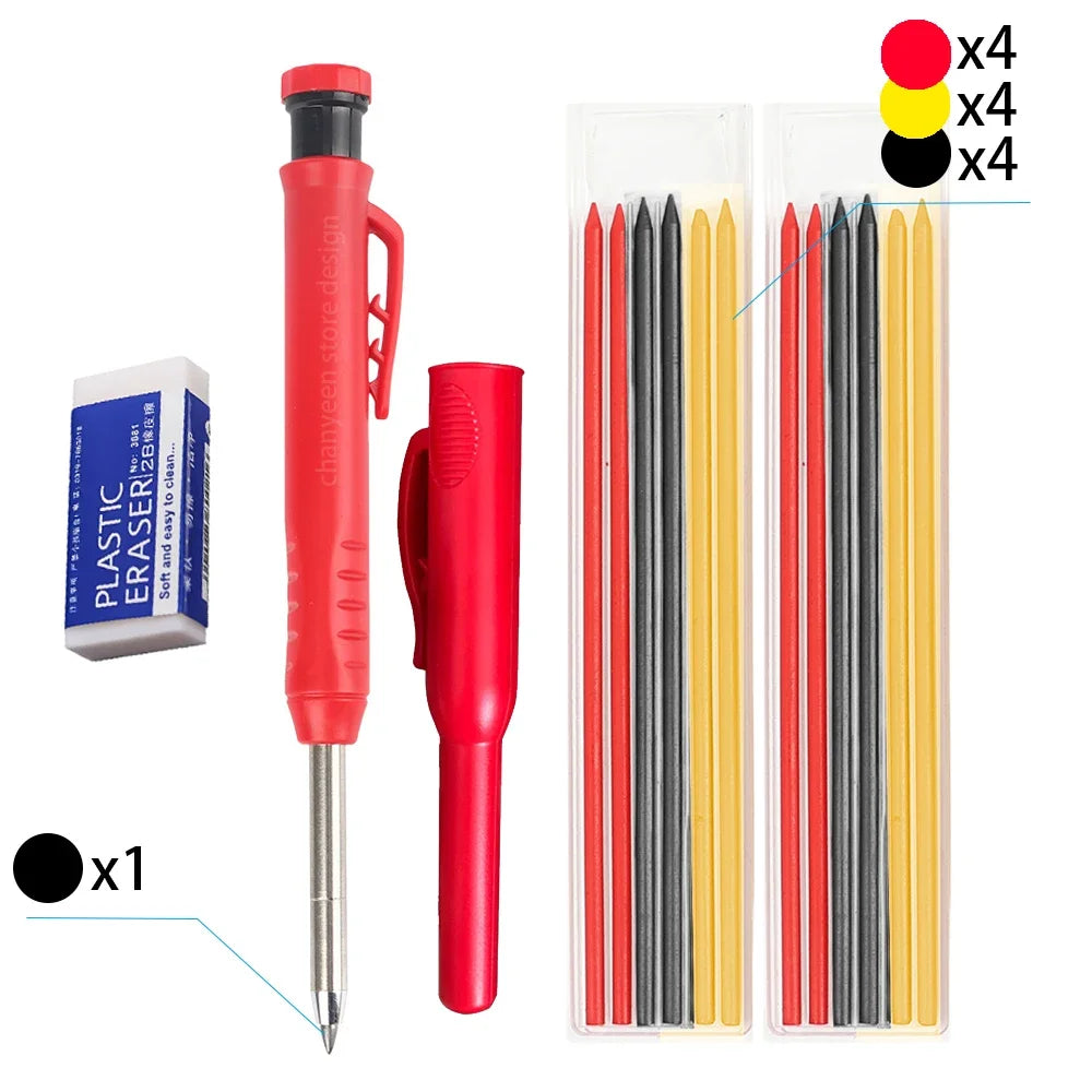 Precision Carpenter's Mechanical Pencil with Integrated Sharpener