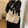 Multi-Pocket Corduroy Tote Bag – Large Capacity Casual Satchel for Travel, Work & Commute