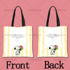Snoopy Cartoon Canvas Tote Bag – Large Capacity, Foldable & Reusable