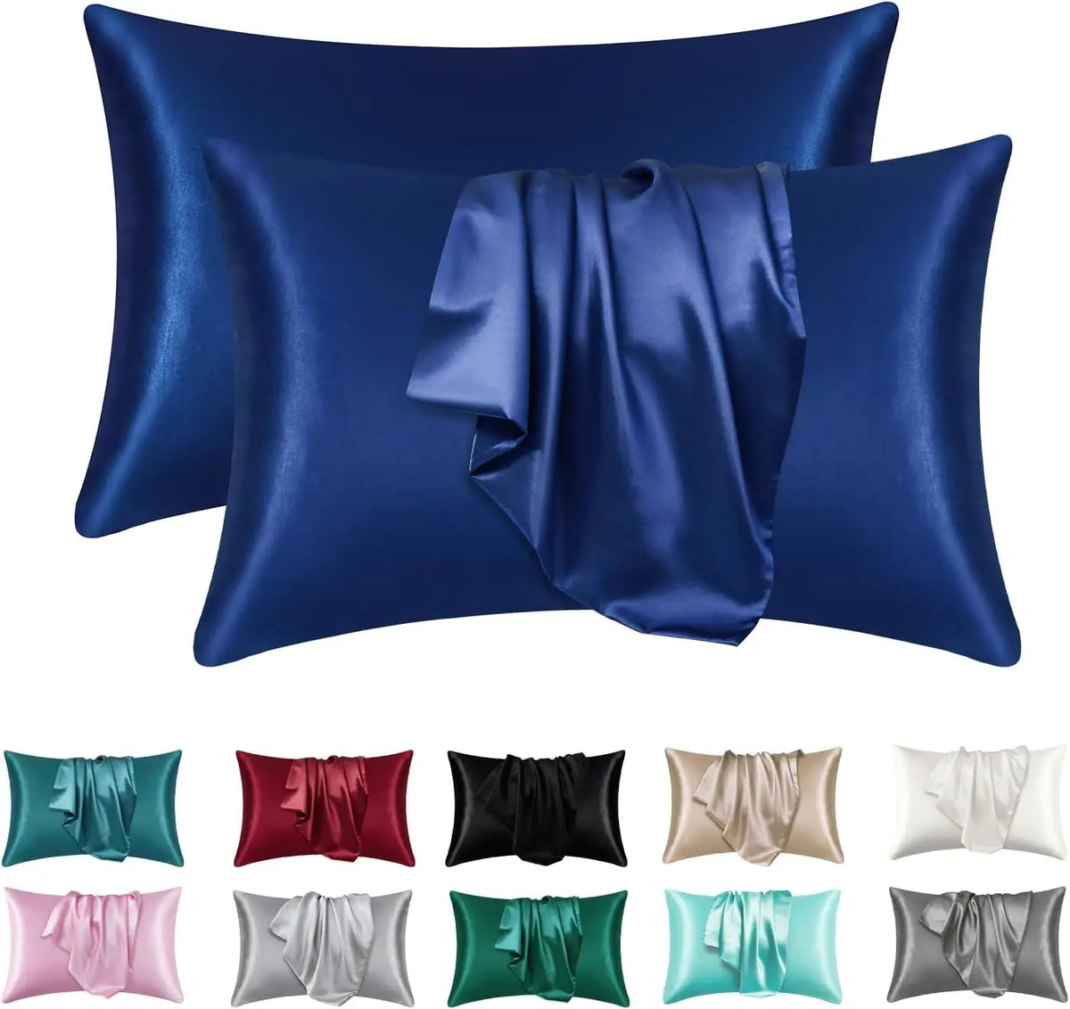 Queen Size Satin Pillowcase Set of 2 for Hair and Skin