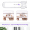 White adjustable U-shaped cabinet locks featuring a slide unlock mechanism and precise locking capability