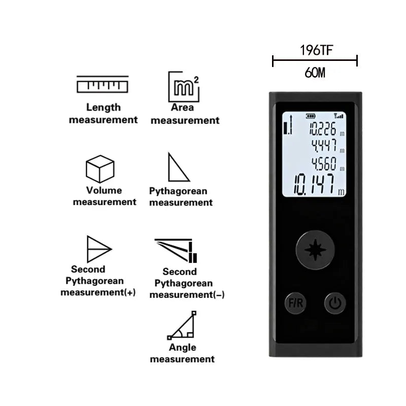 High-Precision Digital Laser Distance Meter with USB-C Charging