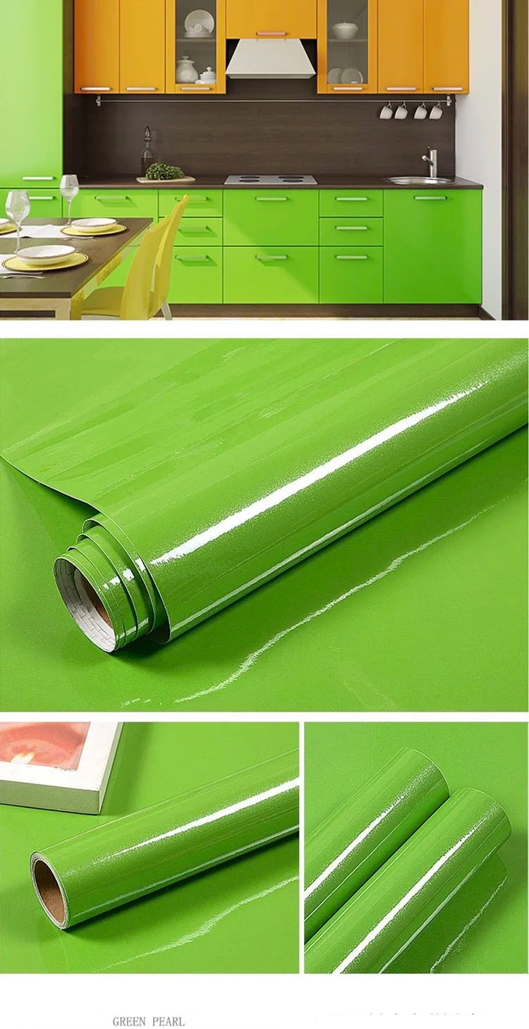 Roll of green pearl waterproof self-adhesive marble wallpaper for interior surfaces