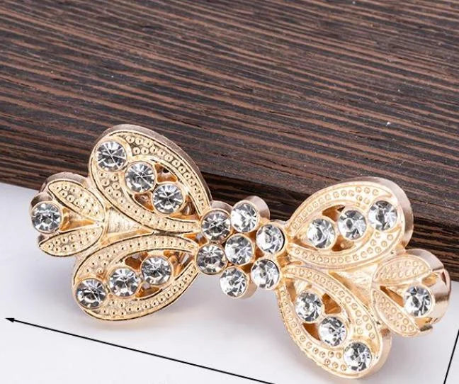 Gold vintage bowknot rhinestone clothing clips for scarves and sweaters