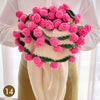 Hand Knitted Rose Bouquet Throw Blanket