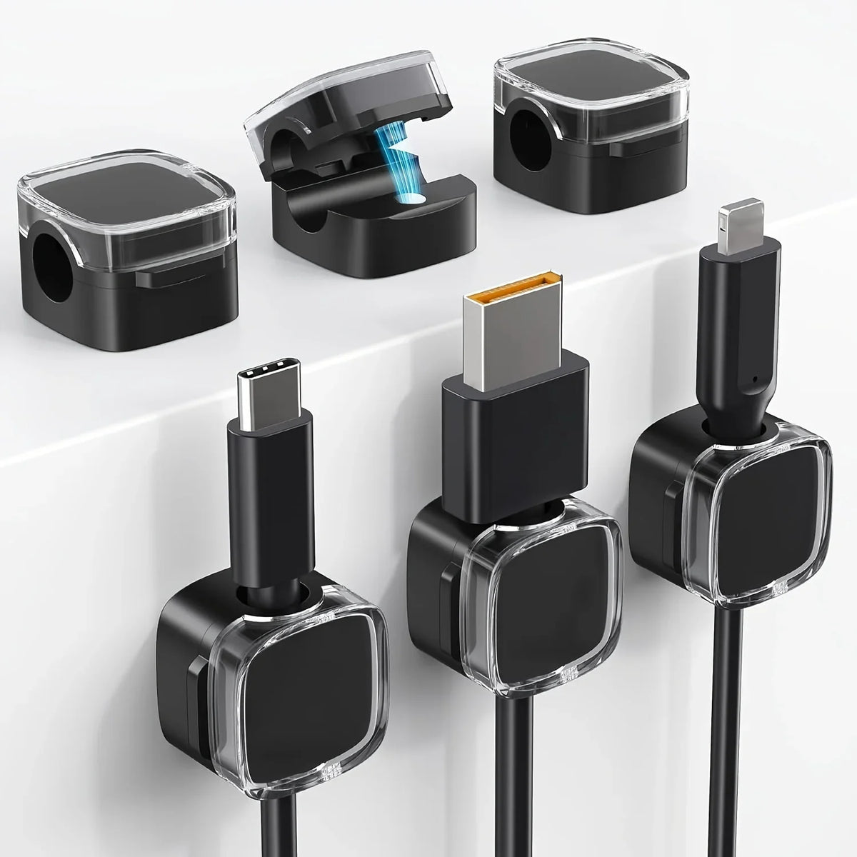 Magnetic Cable Management Clips for Desk & Wall