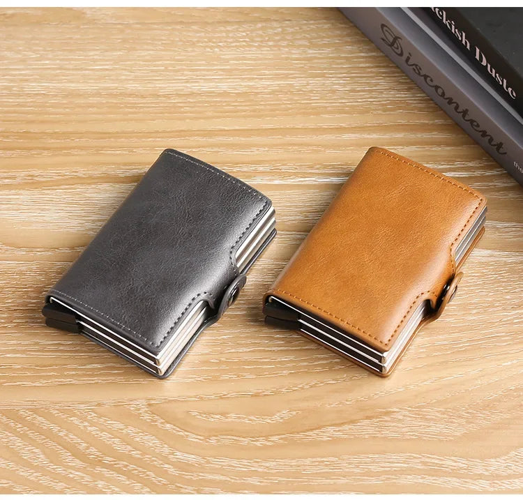 Slim Dual-Layer RFID-Blocking Carbon Fiber Wallet for Men