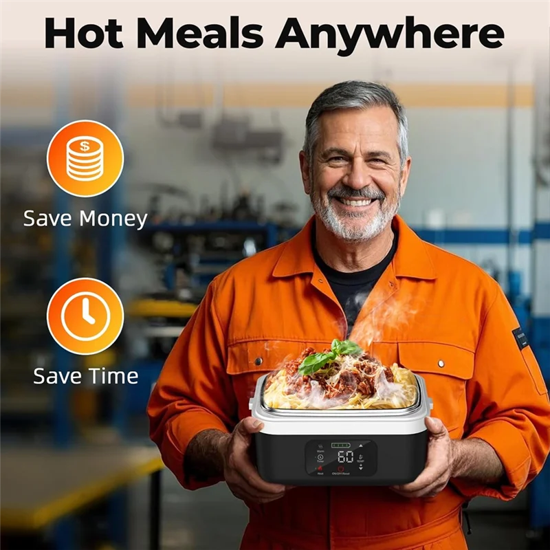 Cordless Heated Lunch Box with Rechargeable Battery
