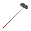 Extendable car wash mop with a long handle and a dual grey chenille brush head