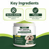 Jar of Kriath Pet Dental Cleaning Powder with Bacillus Subtilis and Papain ingredients