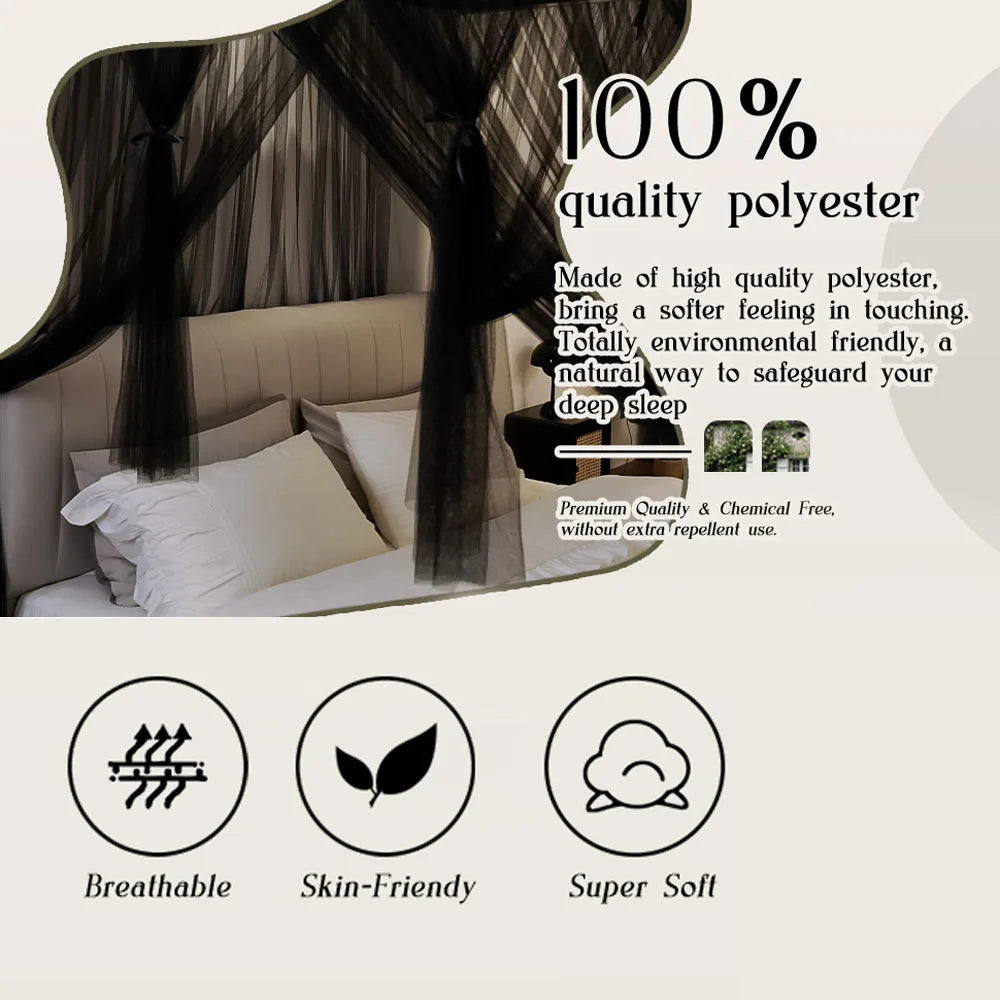 Elegant Mosquito Net Canopy for Bed – Fine Mesh Protection