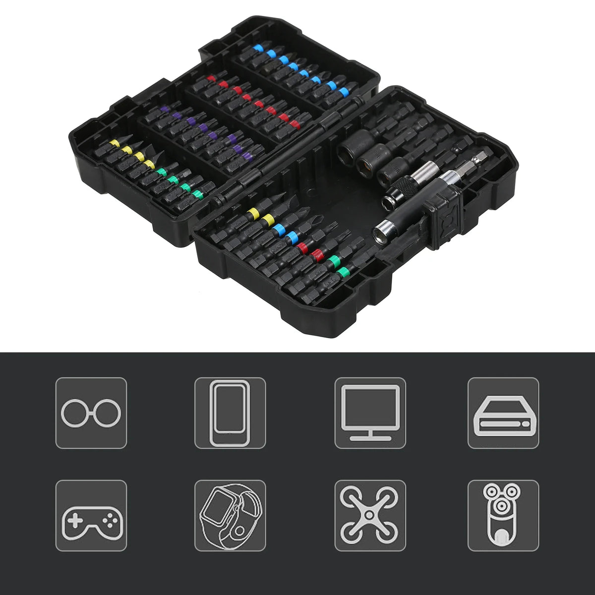 45-Piece Drill and Screwdriver Bit Set with Storage Case