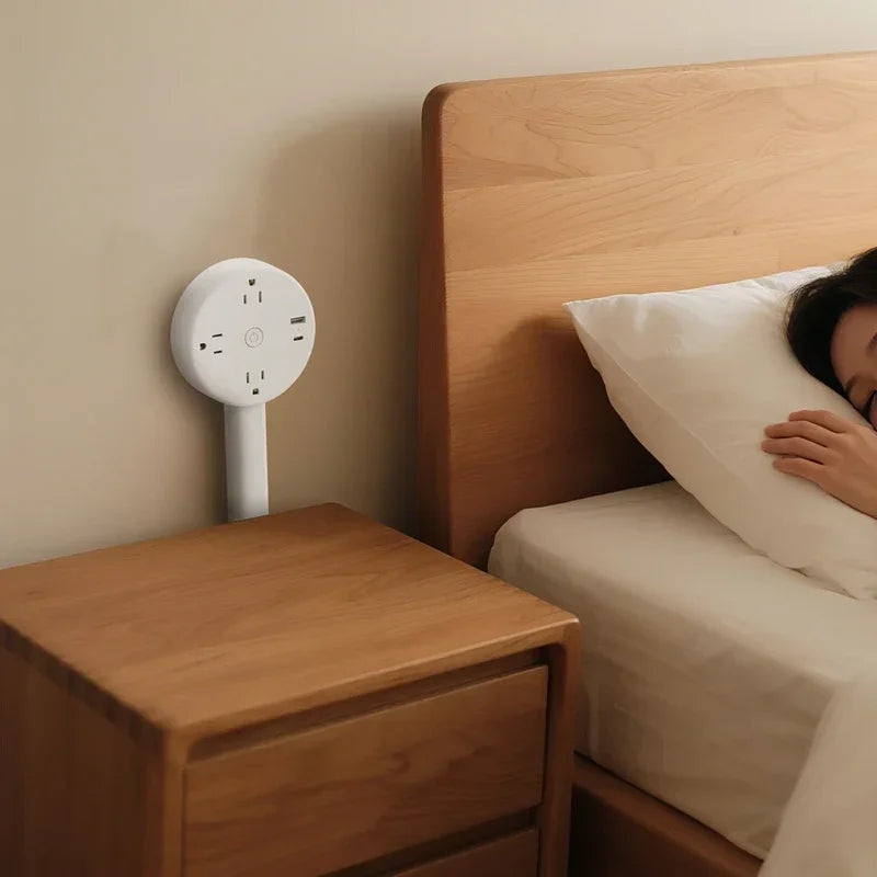 Rotating Wall Outlet Extender with Adjustable Arm