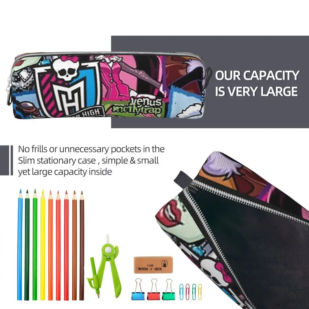 Monster High Pink Pattern Pencil Case